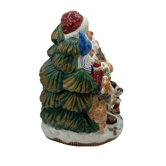 Vintage 1996 Fitz & Floyd Forest Festival Santa Claus Cookie Jar 10" Omnibus - Picture 5 of 10